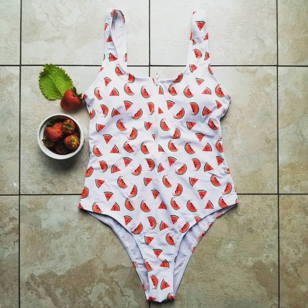 Watermelon print one piece
